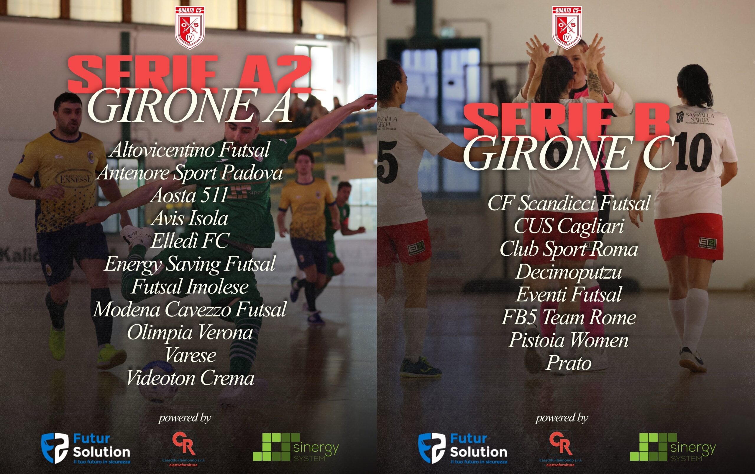 I gironi del Quartu A2 maschile, B femminile