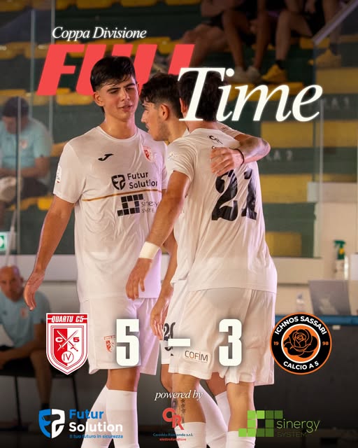 Il Quartu Calcio a 5 vince anche nel ritorno con l’Ichnos Calcetto Sassari, per 5-3 e passa al turno successivo della Coppa della Divisione.
